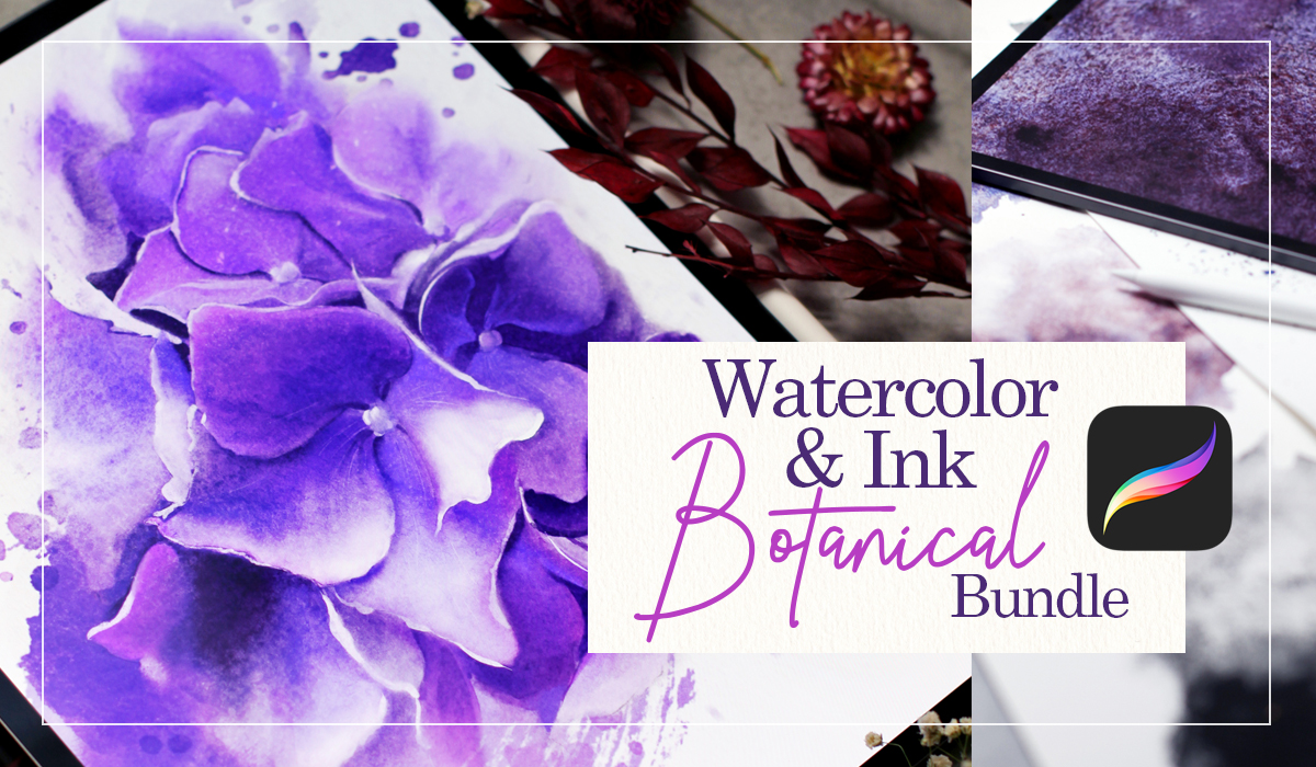 Procreate Watercolor & Ink Botanical Bundle