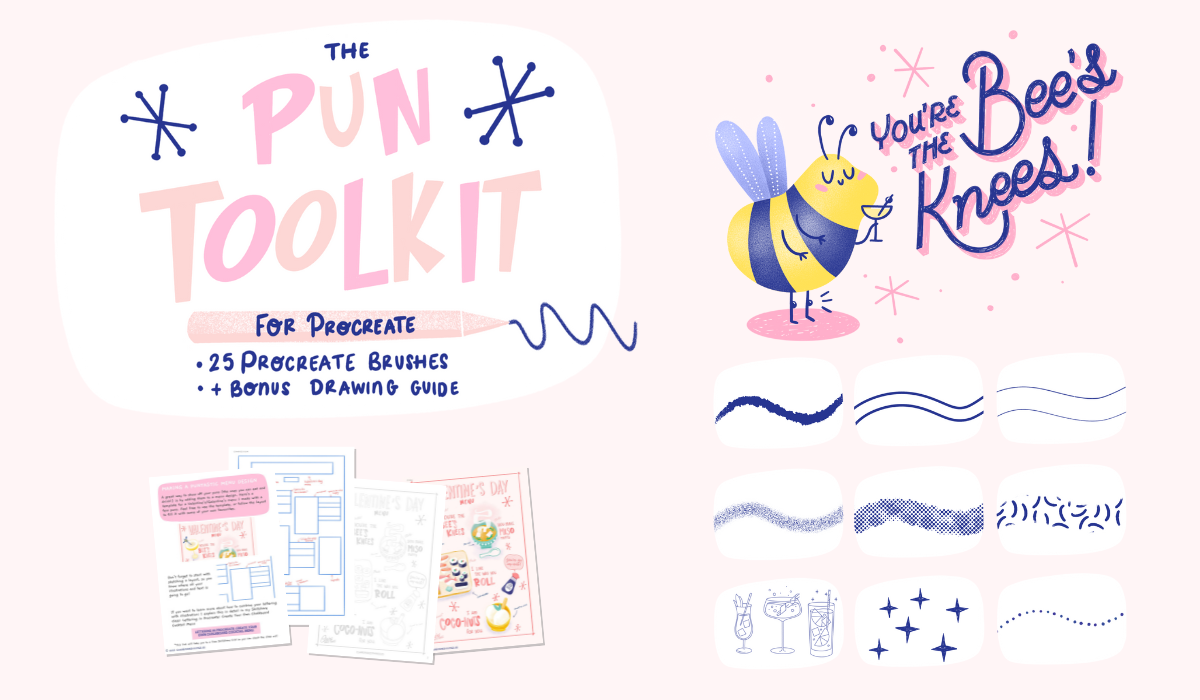 The Pun Toolkit: 25 Digital Illustration Brushes For Procreate